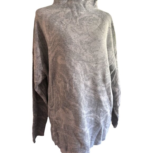 Christian Siriano Women's Gray Marble Swirl Mock Turtleneck Sweater sz 1X - Picture 3 of 11